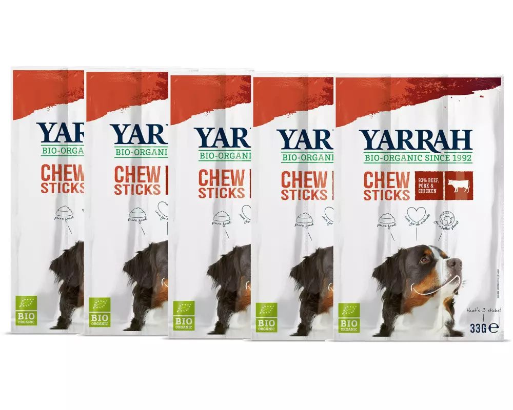 Yarrah Kauartikel Bio Chewsticks Rind & Huhn 5 x 33 g
