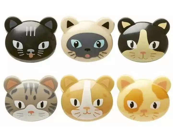 Kikkerland Verschlussclip Katze 6 Stück, Mehrfarbig