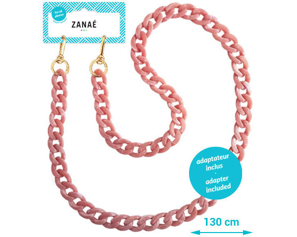 ZANAÉ Phone Necklace Tortoise Shell 17669 Mineral Spring lady pink