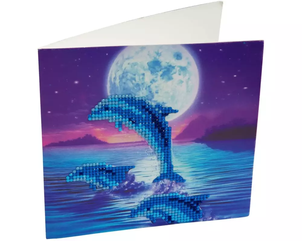 CRAFT Buddy Bastelset Crystal Art Card Dolphin Pod