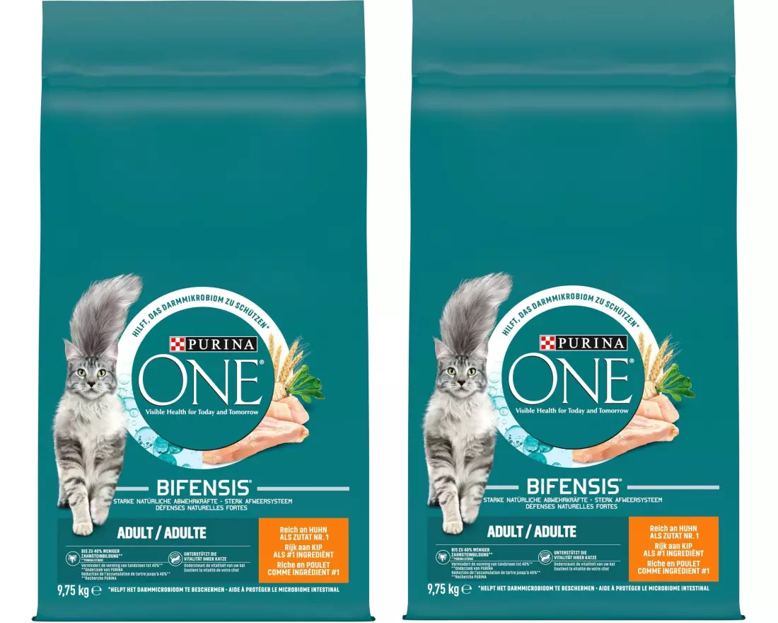 Purina ONE Trockenfutter Adult Huhn und Vollkorn 2 x 9.75 kg