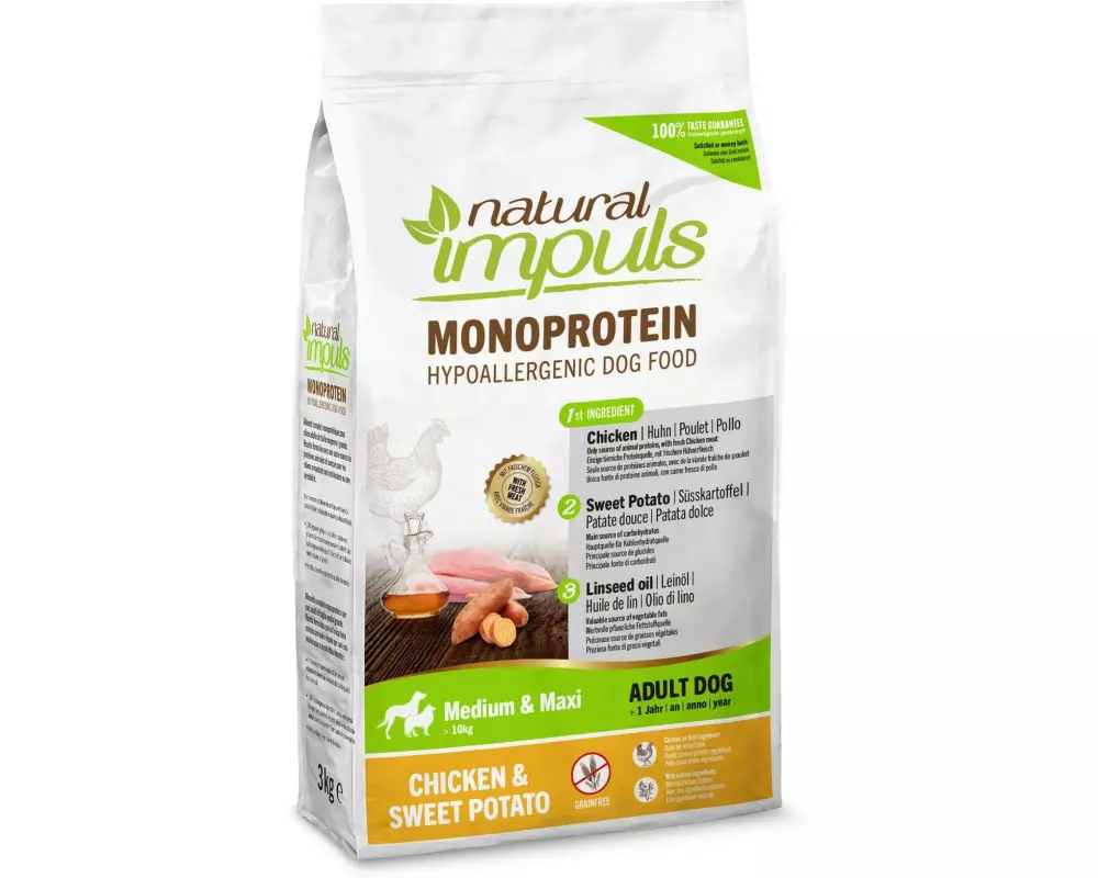 Natural Impuls Trockenfutter Adult Med/Max Huhn 3 kg