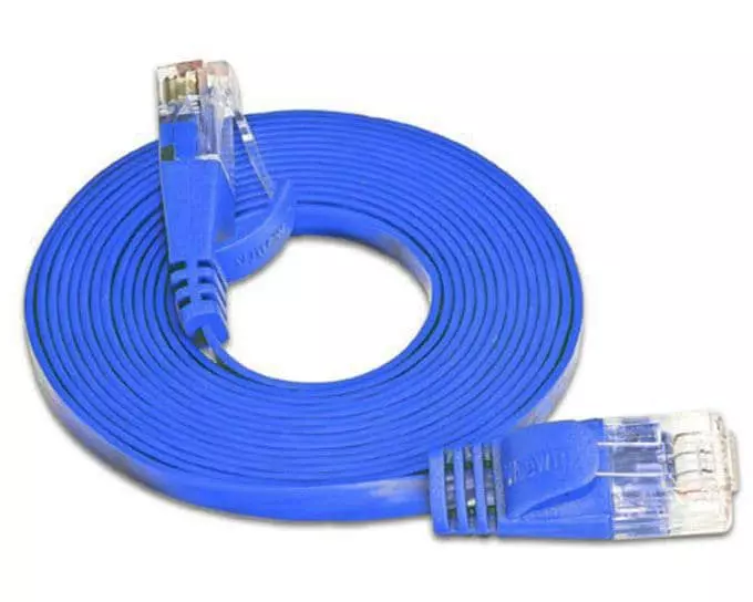 SLIM Slimpatchkabel RJ-45 - RJ-45, Cat 6, UTP, 0.75 m, Blau