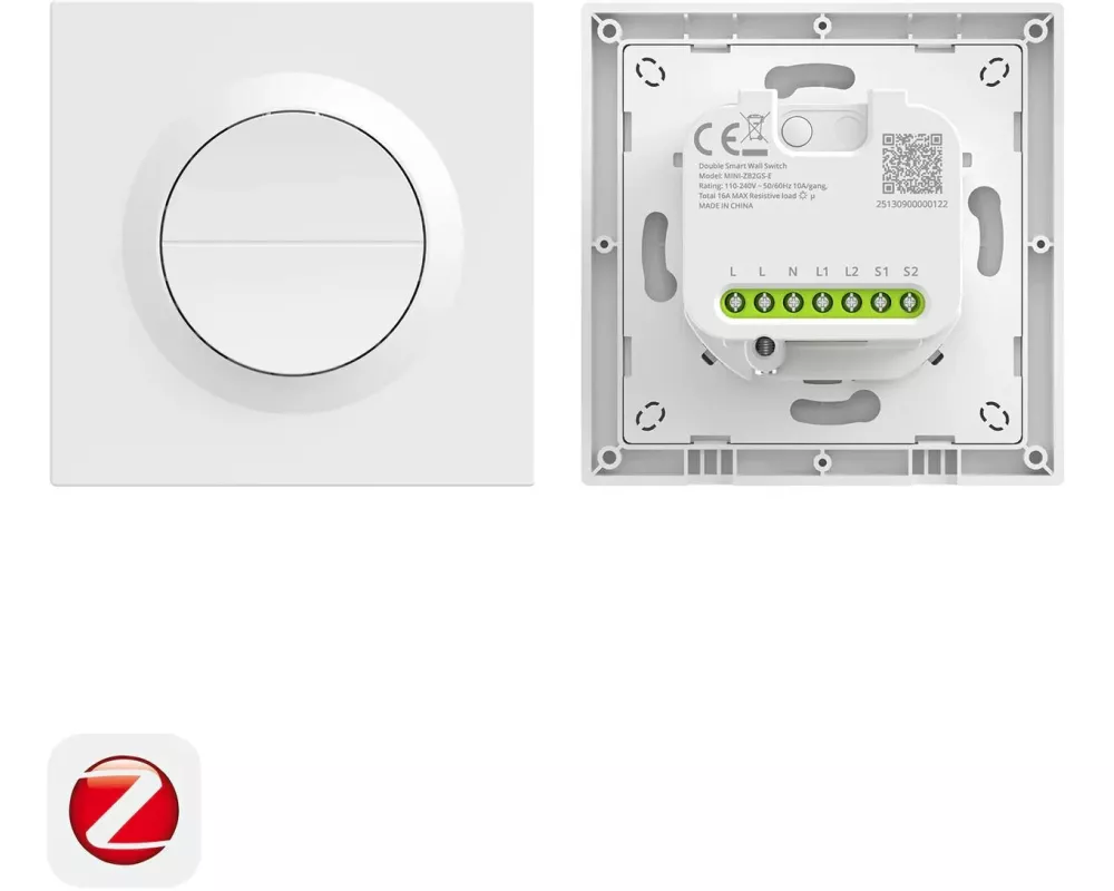 SONOFF MINI-ZB2GS-E Wandschalter Zweikanal Kunststoff Weiss