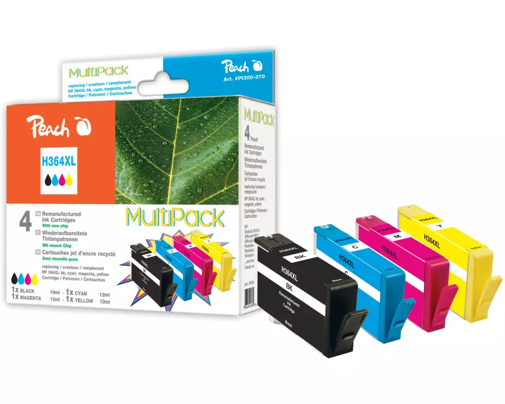 Peach Tintenset HP Nr. 364XL BK, C, M, Y