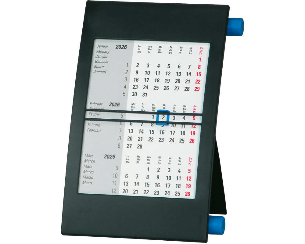 BIELLA Pultkalender Desktop 2026 883501020026U 3M/1S Frame transp. ML 18x11cm