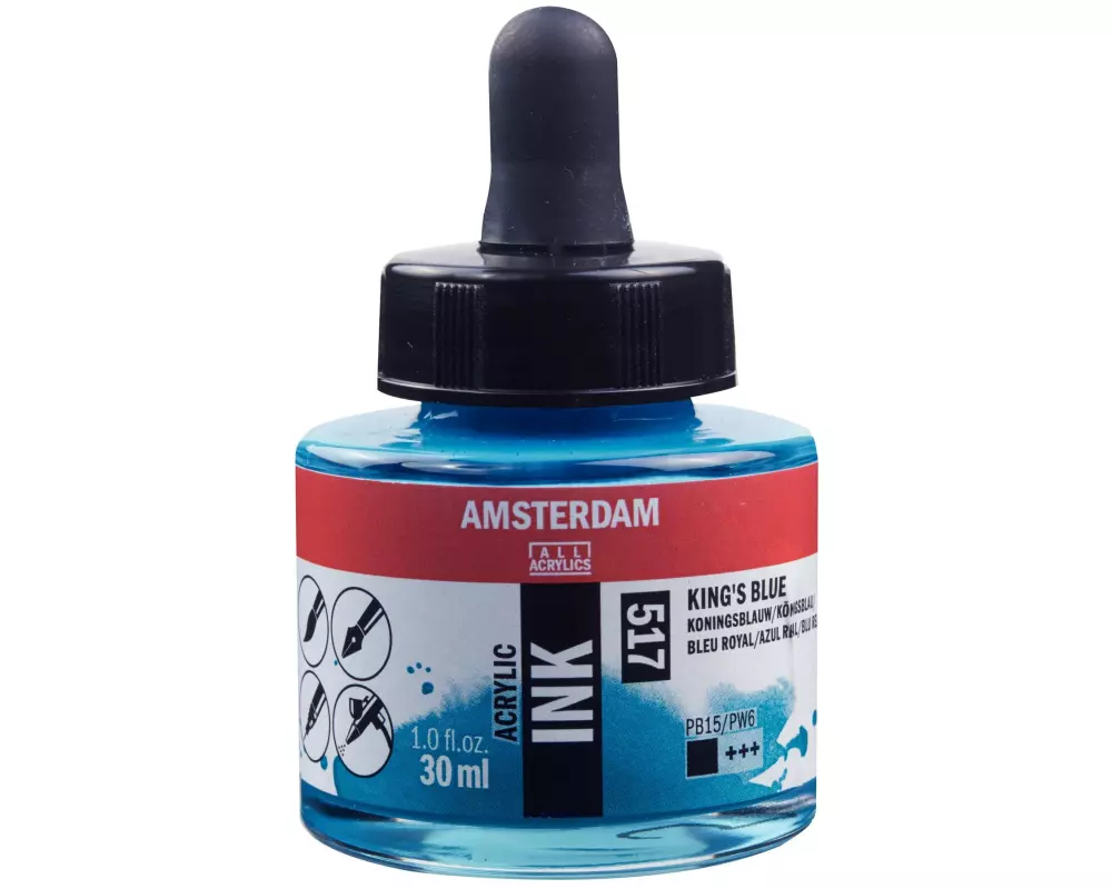 Amsterdam Acryltinte 517 Königsblau deckend, 30 ml 30 ml, Königsblau
