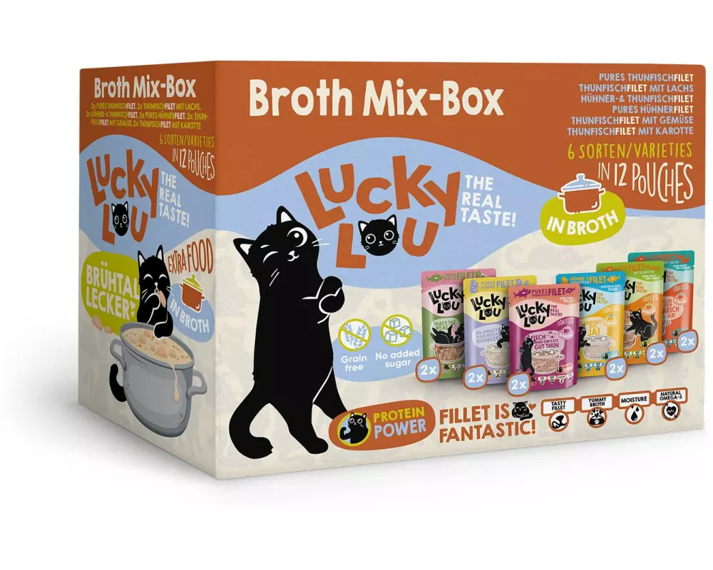 Lucky Lou Extra Food Mix-Box in Sud, 12 x 70 g