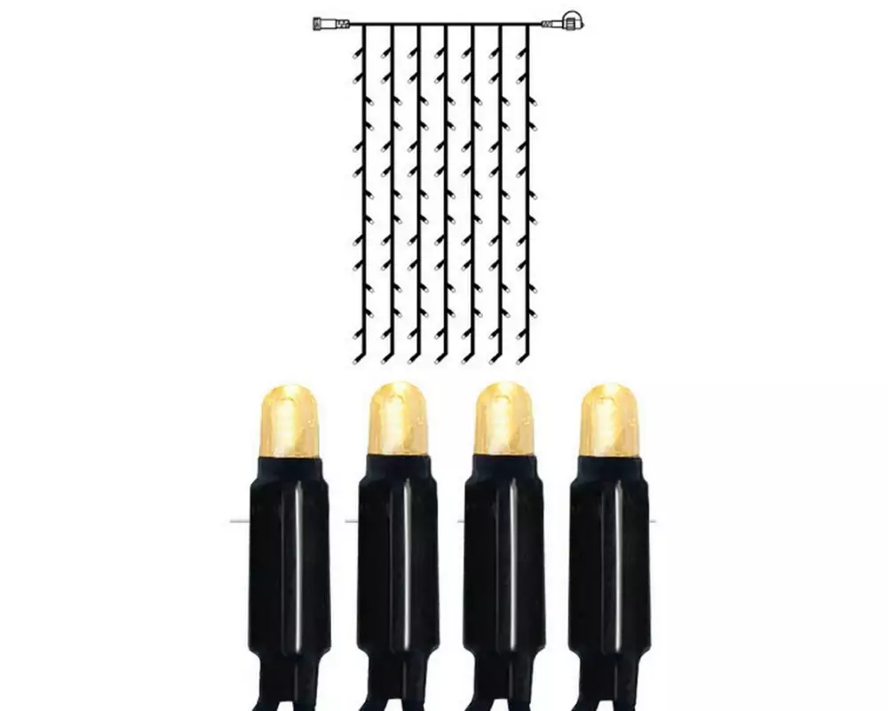 Star Trading System 24 Extra, Vorhang, 100 cm x 200 cm Schwarz, Warmweiss