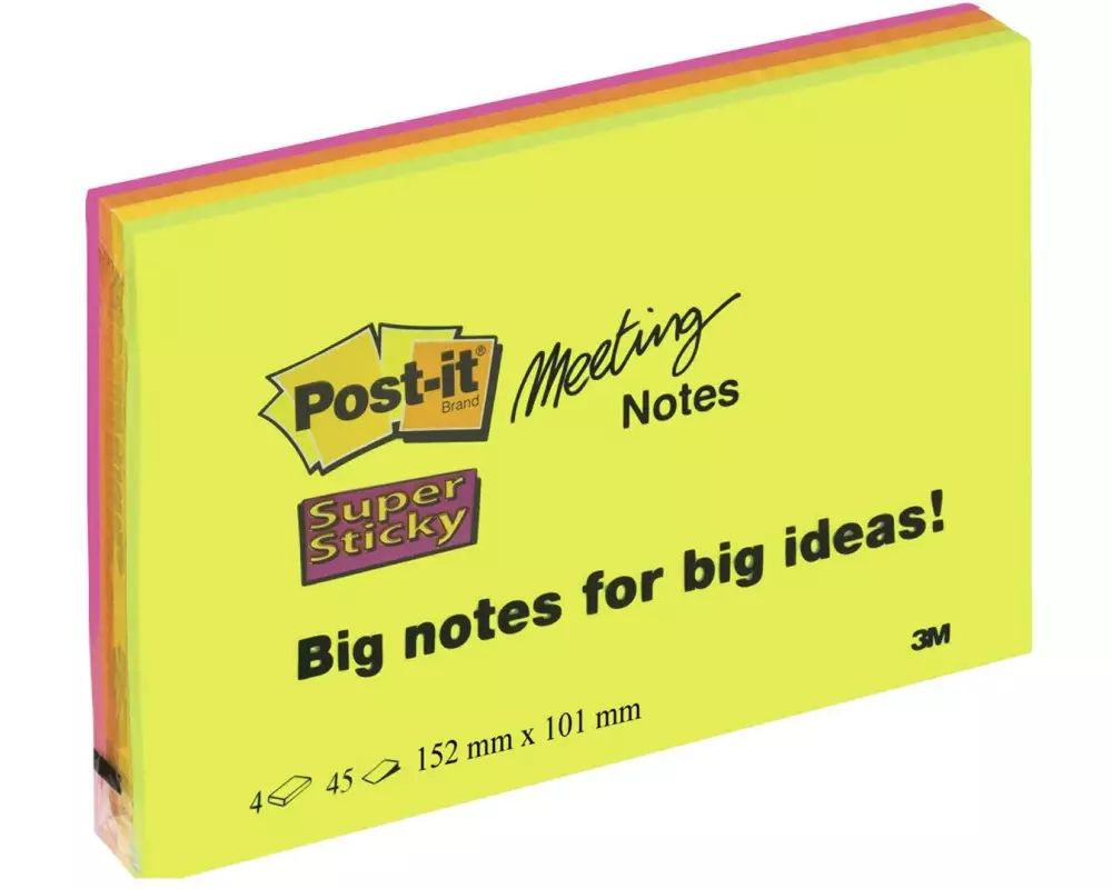 Post-it Notizzettel Post-it Super Sticky 15.2 x 10.1 cm 4 Blöcke