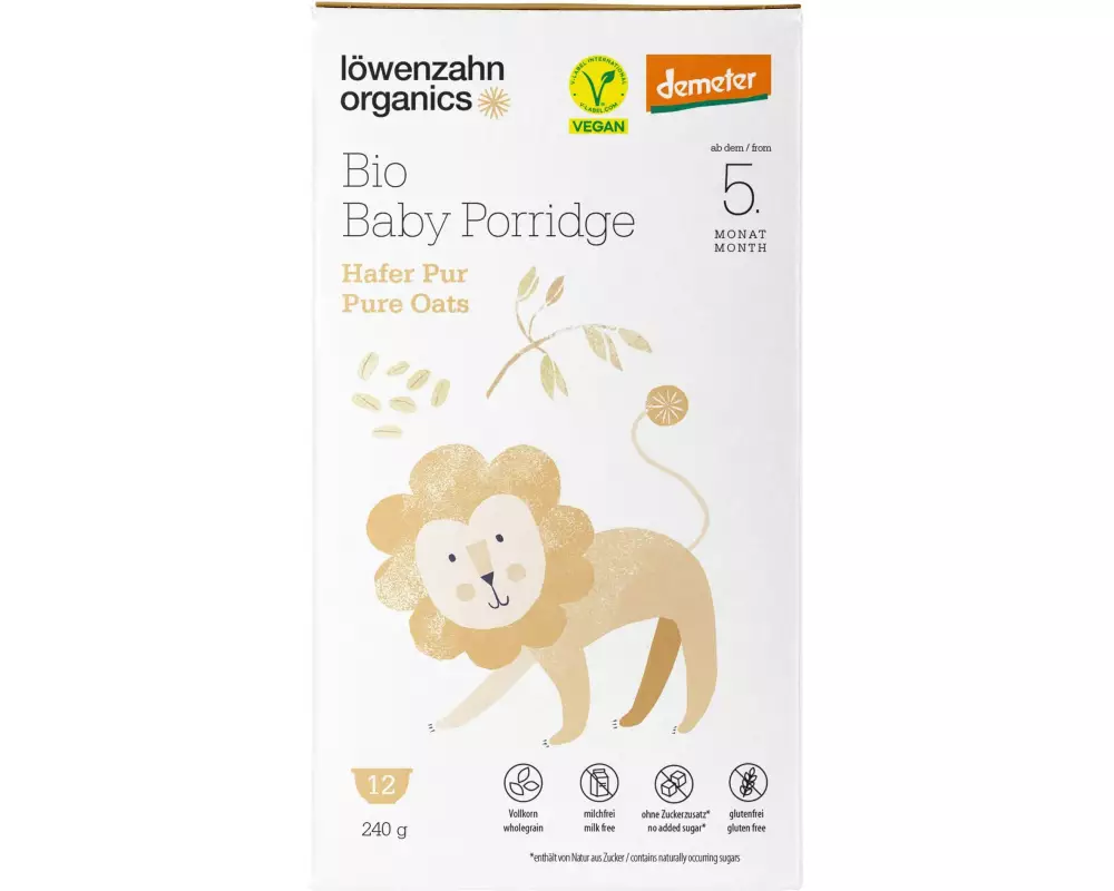 löwenzahn organics Getreidebrei Porridge Hafer Pur 240 g
