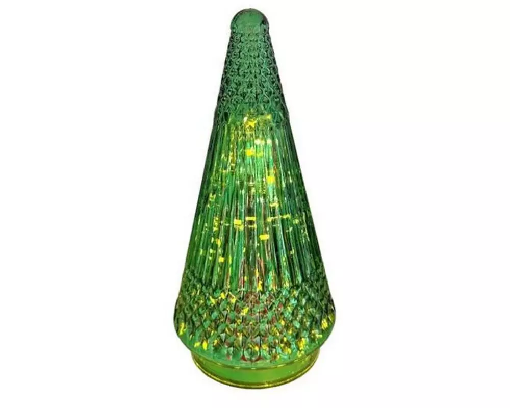 Dameco LED Tanne Glas Grün 10 cm x 10 cm x 20 cm