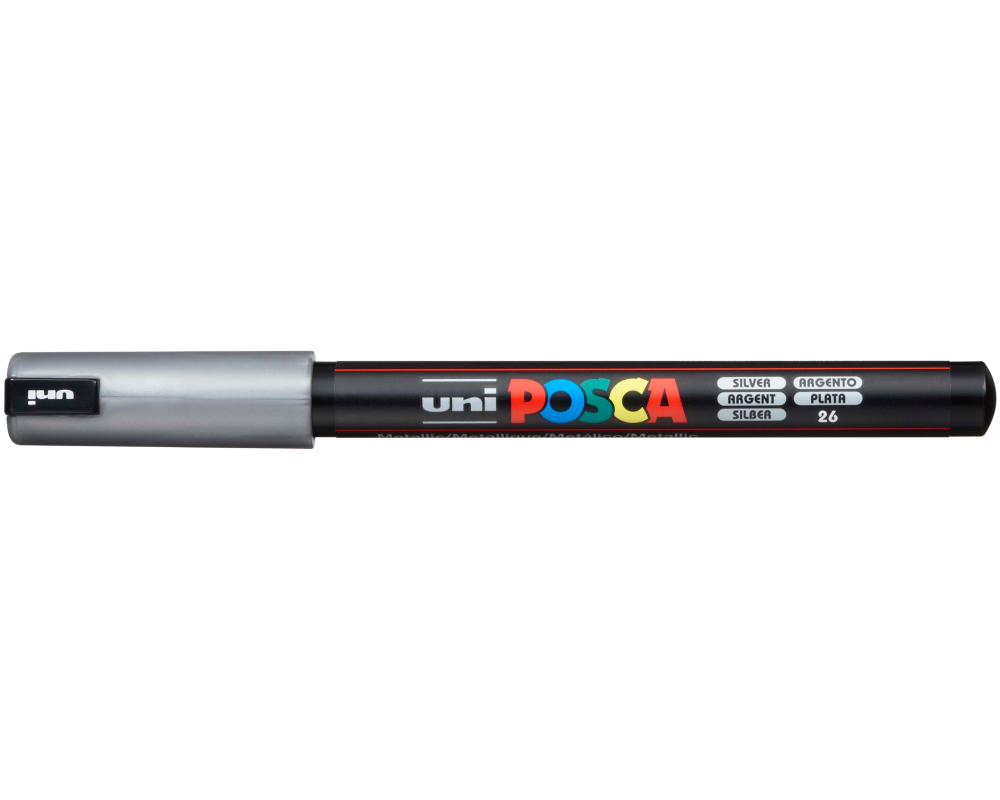 UNI-BALL Fineliner Posca 0.7mm PC1MR SILVER silber