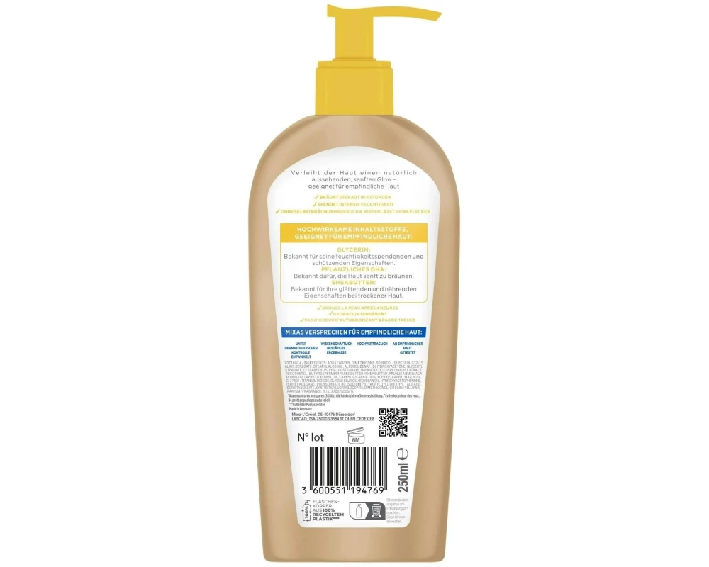 Mixa Body Lotion Niacinamide Bright & Bronz 250 ml