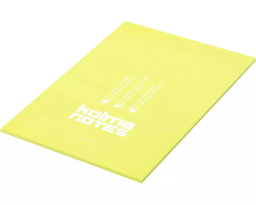 Kolma Notizzettel NOTES A5 Gelb, 50 Blatt