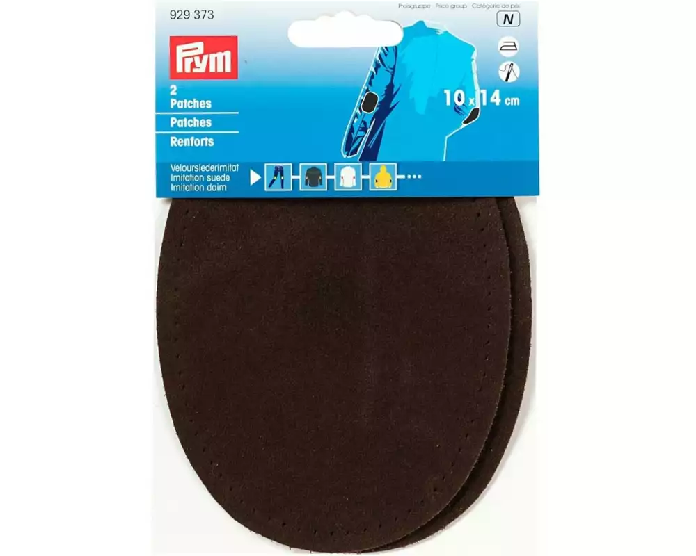Prym Applikation 10 x 14 cm Lederimitat, Dunkelbraun, 2 Stück