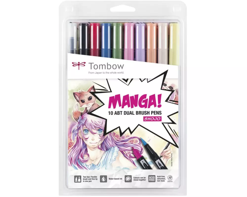 Tombow Manga Shojo 12 Stück, Mehrfarbig