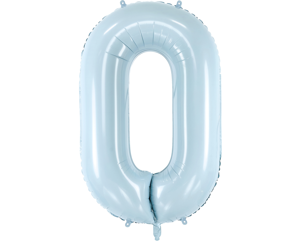 PARTYDECO Folienballon Ziffer 0 72cm FB230P0001J hellblau