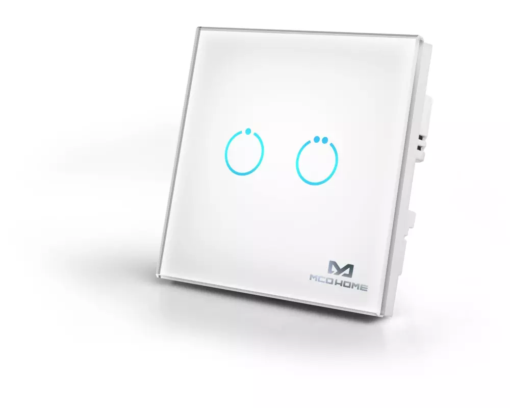 MCO Home Funk-Wandsender Z-Wave GEN 5 Touch Panel Switch 2-fach