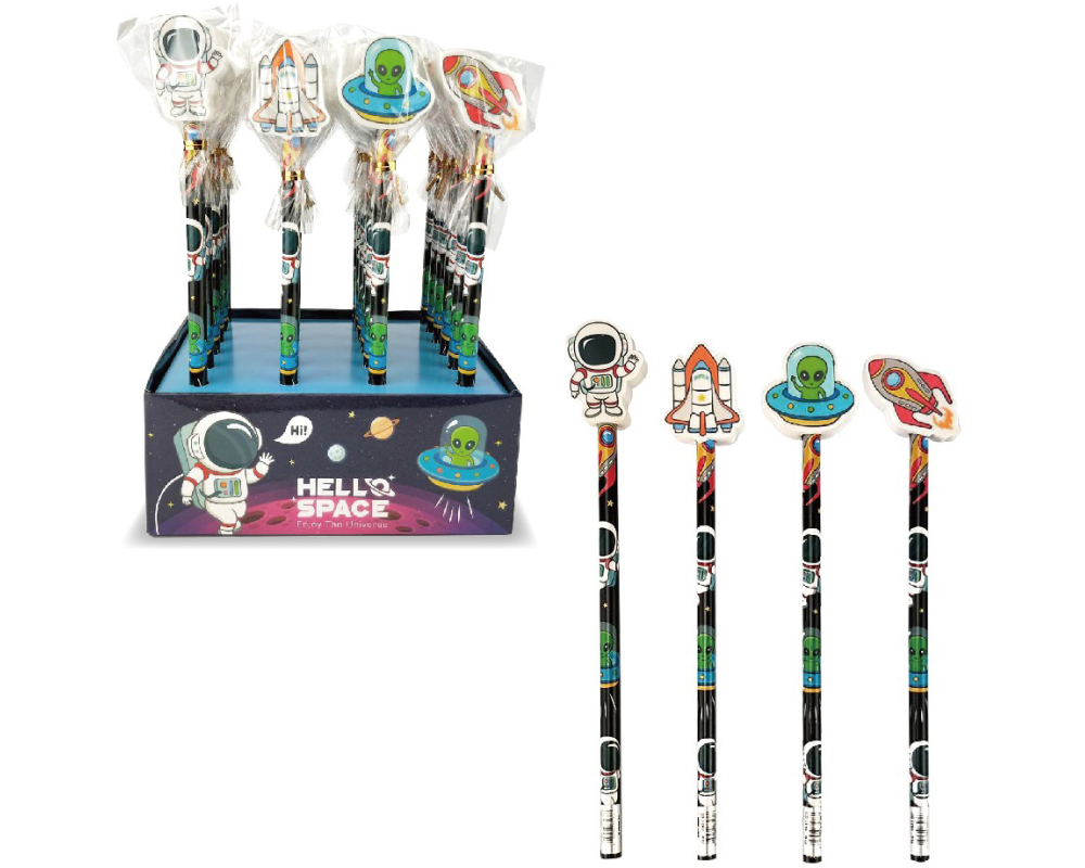 ROOST Bleistift mit Radiergummi HARE-001 Weltraum