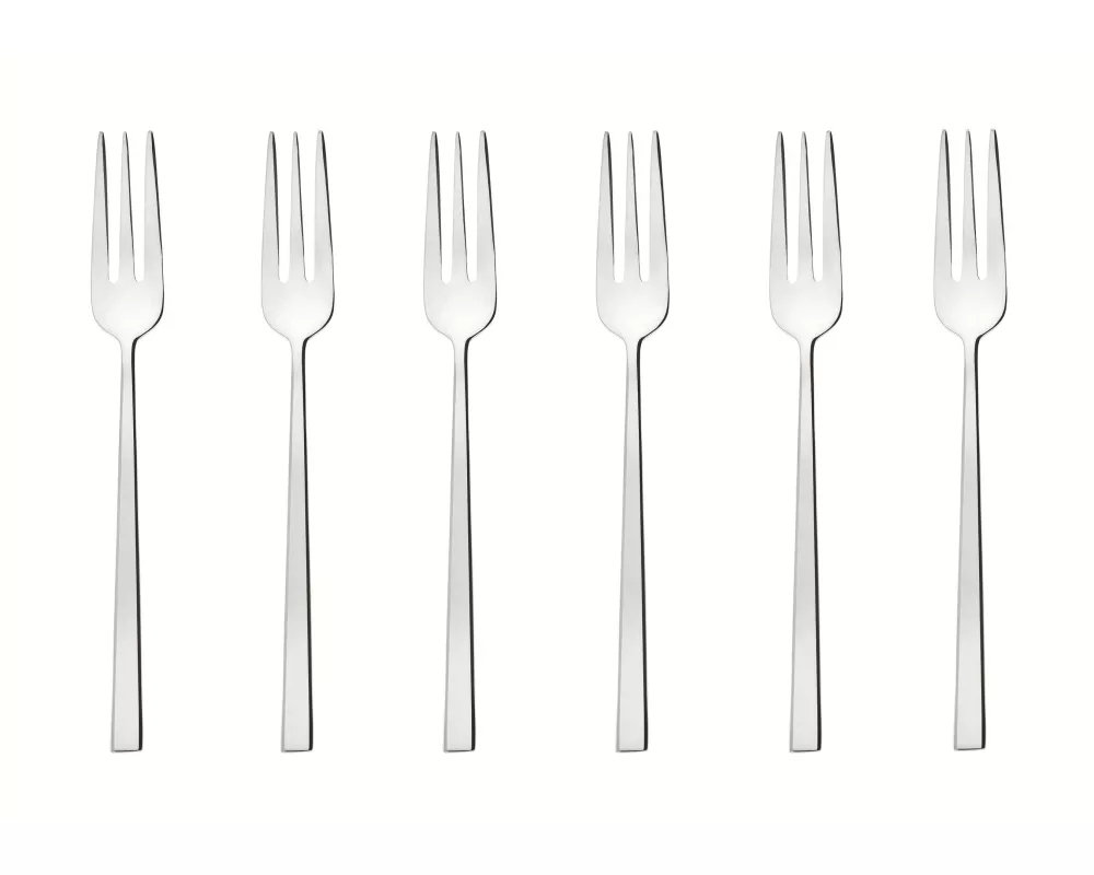 Sambonet Kuchengabel Rock 6 Stück, Silber