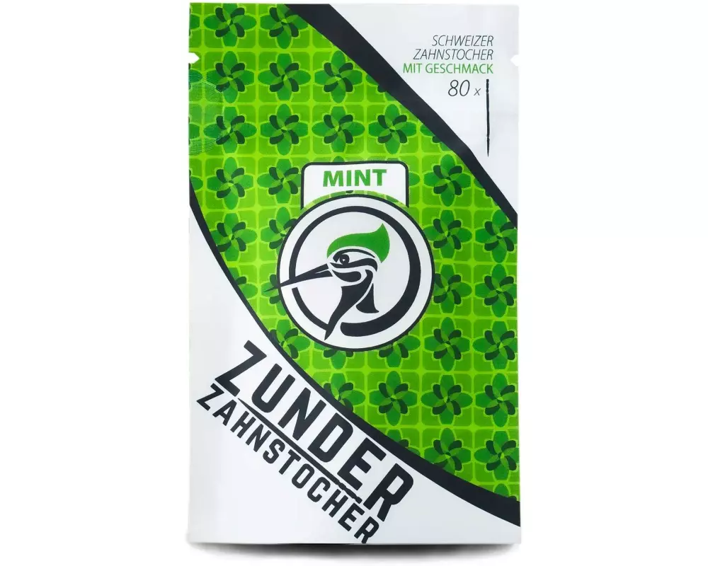 Zunder Zahnstocher Zahnstocher Mint im praktischen Beutel 80 Stück