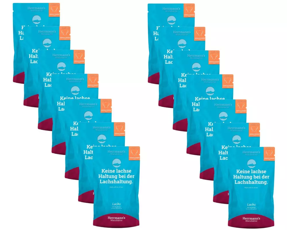 Herrmann's Nassfutter Lachs mit Aprikose 14 x 150 g