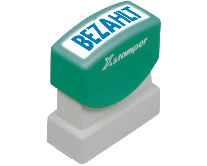 XSTAMPER Stempel Bezahlt GE 10-B blau