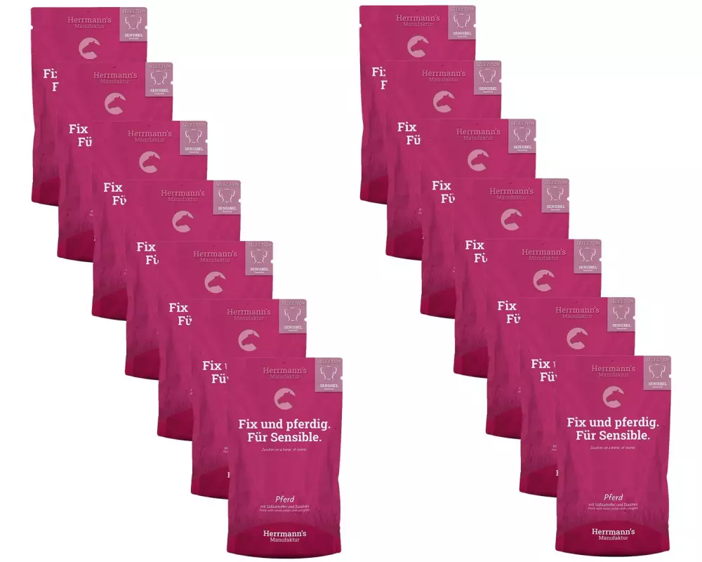 Herrmann's Nassfutter Pferd mit Süsskartoffel und Zucchini 14 x 150 g