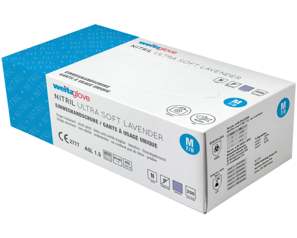 WEITA Einweghandschuhe Nitri Gr. M 836054 Ultra Soft Lavendel 200 Stück