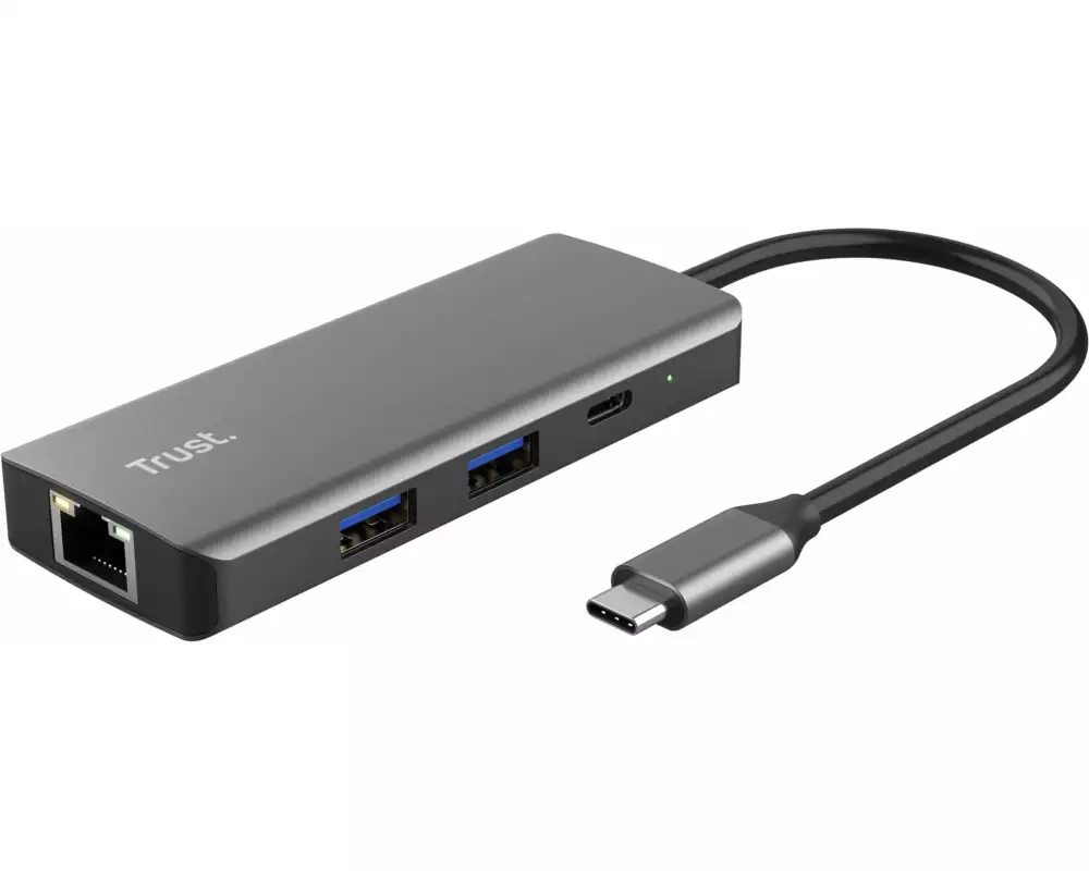 Trust Dockingstation 6-in-1 USB-C Multi-Port Adapter – Silver