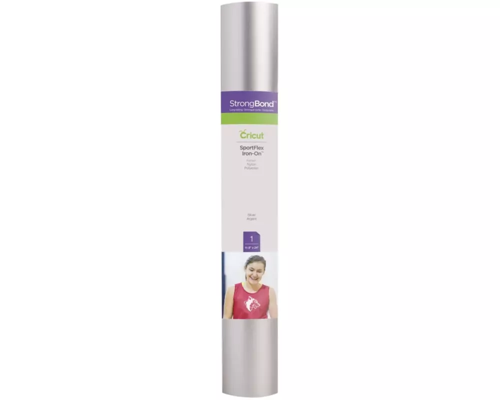 Cricut Aufbügelfolie Sportflex 30 x 61 cm, Silber