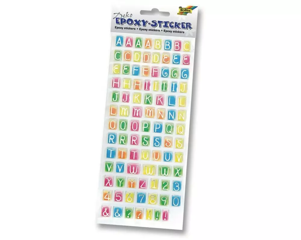 Folia Motivsticker Epoxy Zahlen und Buchstaben Mehrfarbig 1 Stück