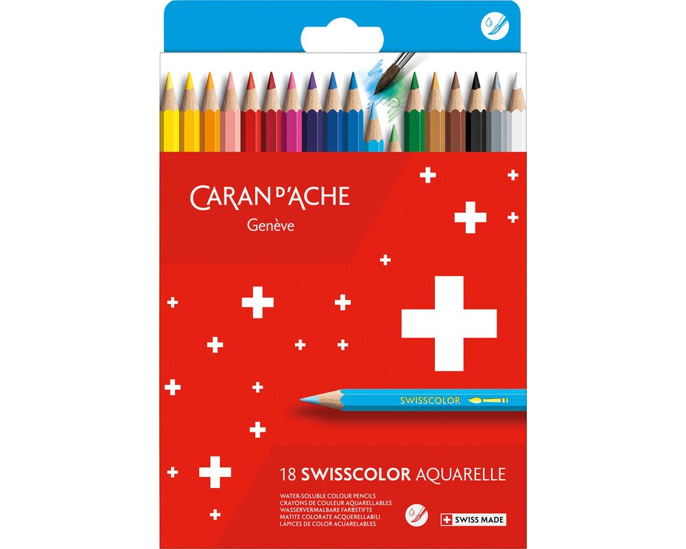 CARAN D'ACHE Farbstifte Swisscolor 1285.818 assortiert 18 Stück