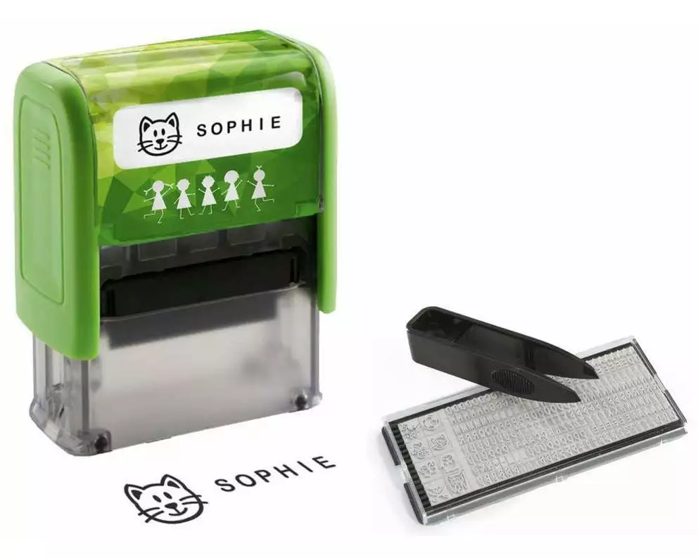 WEDO Stempel Deine Dinge 3-zeilig, Grün