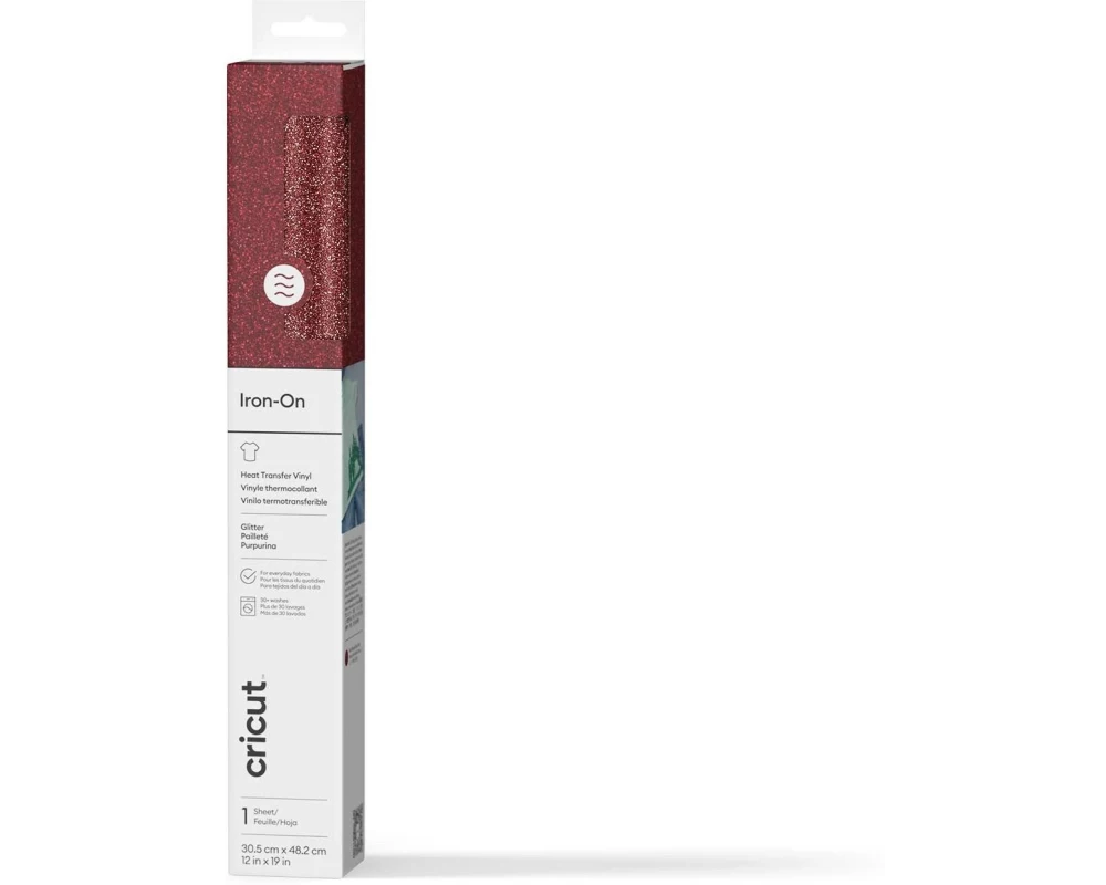 Cricut Aufbügelfolie Glitzer Iron-On 30.5 x 48.3 cm , Weiss