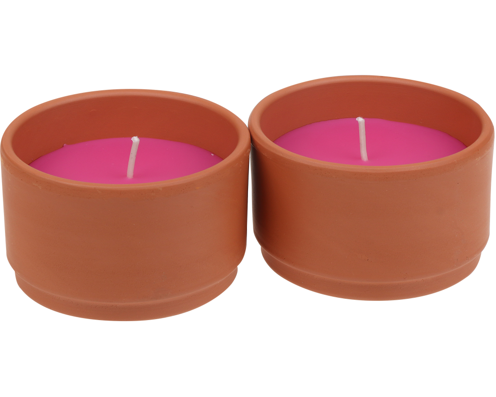 STEINHART Outdoor Kerze Terra 50x80mm 2043216000 pink 2 Stück