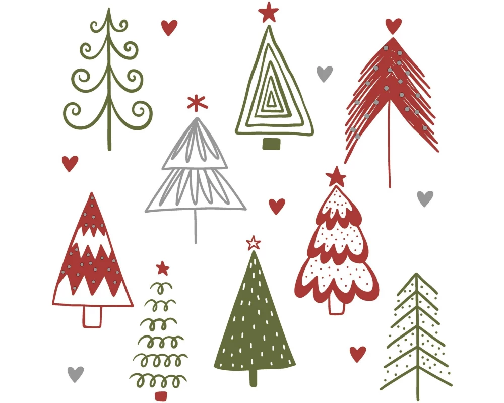 Paper + Design Weihnachtsservietten Fun trees Red 33 cm x 33 cm, 20 Stück