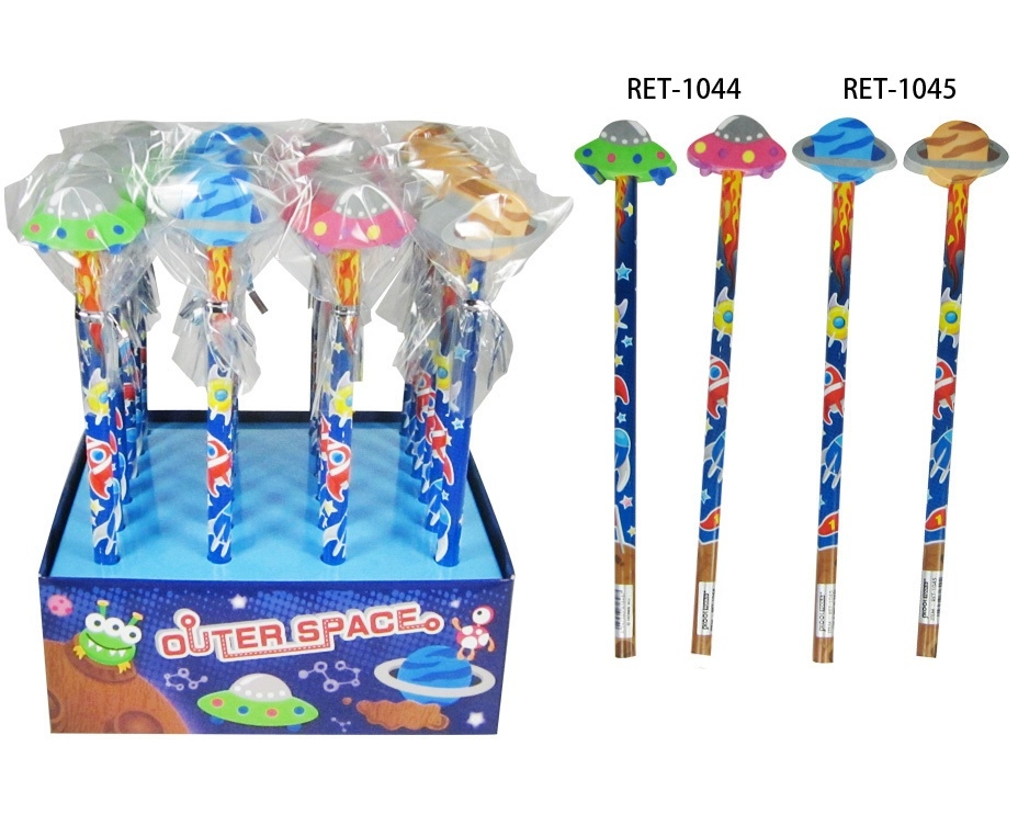 ROOST Bleistift mit Radiergummi RET-1044 Weltraum