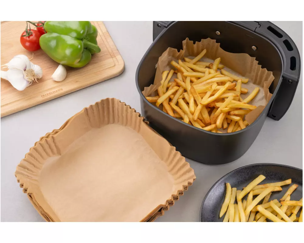 Fackelmann Backpapier Airfryer, 200 x 200 x 45 mm, 40 Stück