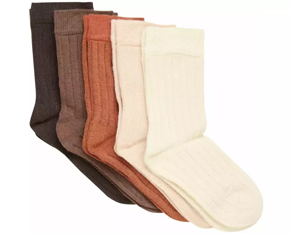 minymo Socken Bamboo 5er Set Cocoa Brown Gr. 15/18