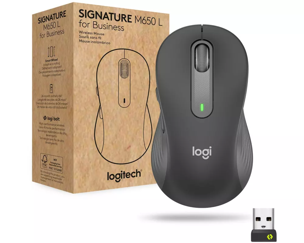 Logitech Maus Signature M650 L for Business Graphite