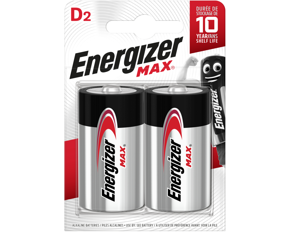 ENERGIZER Batterien Max D 1.5V E302306802 95 2 Stück