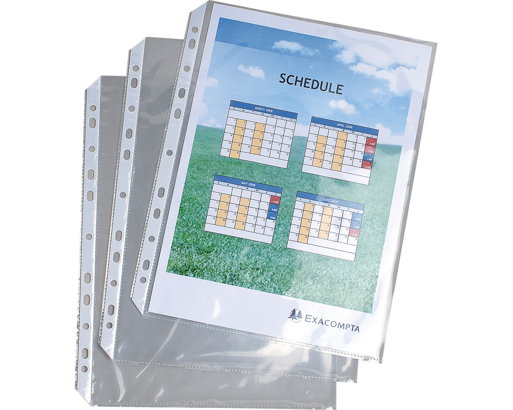 EXACOMPTA Zeigetaschen PP 55my A4 5834E glatt für Exashow 20 Stück