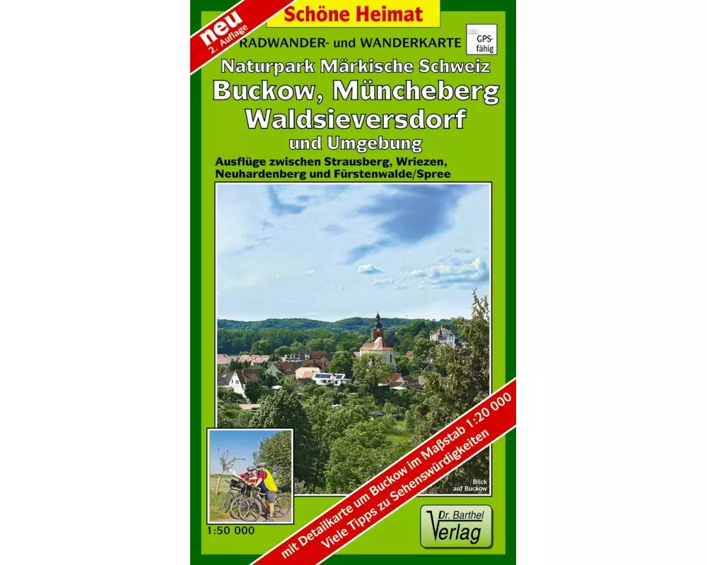 Radwander- und Wanderkarte Naturpark Märkische Schweiz, Buckow, Waldsieversdorf und Umgebung 1 : 50 000