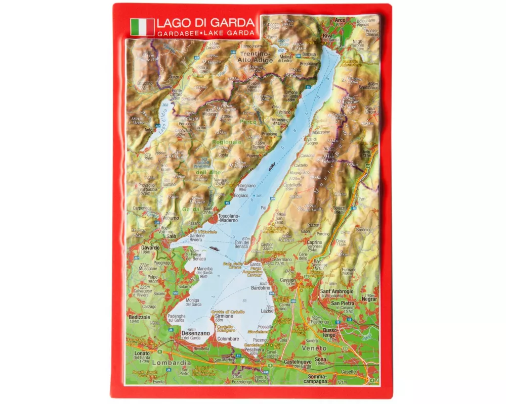 Reliefpostkarte Gardasee