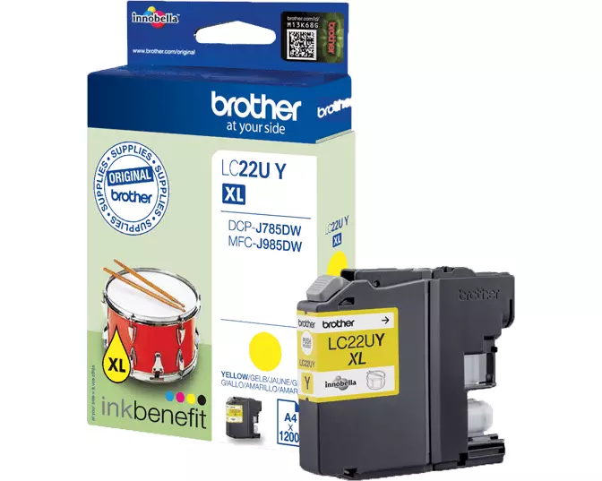 Brother LC22UY Tintenpatrone 1 Stück(e) Original Hohe (XL-) Ausbeute Gelb