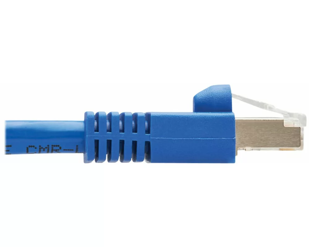 EATON TRIPPLITE M12, X-Code, Cat6a, 10G, F/UTP, CMR-LP, Shielded Ethernet Cable, M12m/RJ45m, IP68, PoE, Blue, 2m 6.6 ft.