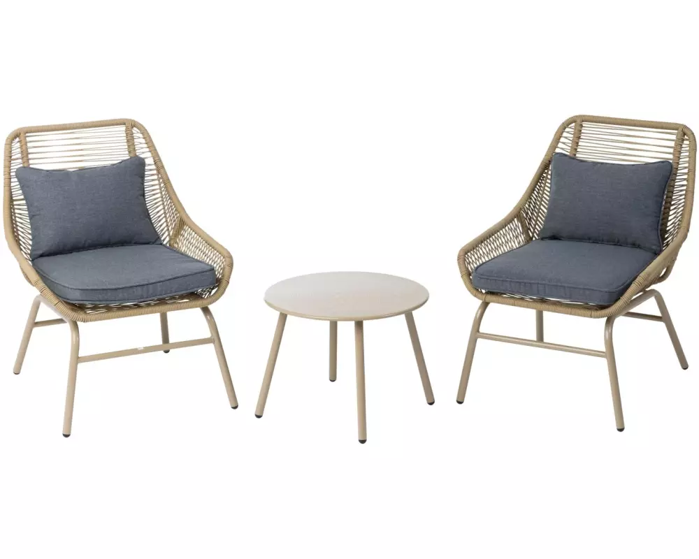 COCON Loungeset Brusino, Beige/Grau, 2 Sitzplätze