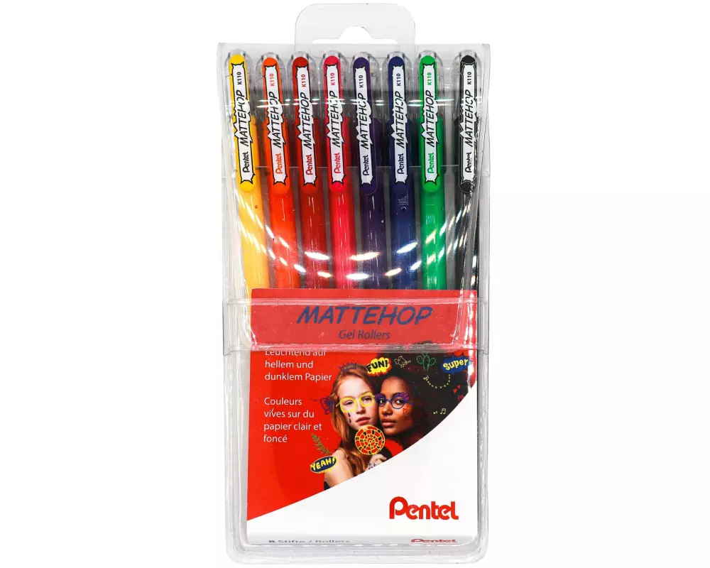 pentel Gelschreiber Mattehop 1.0 mm, 8er Set